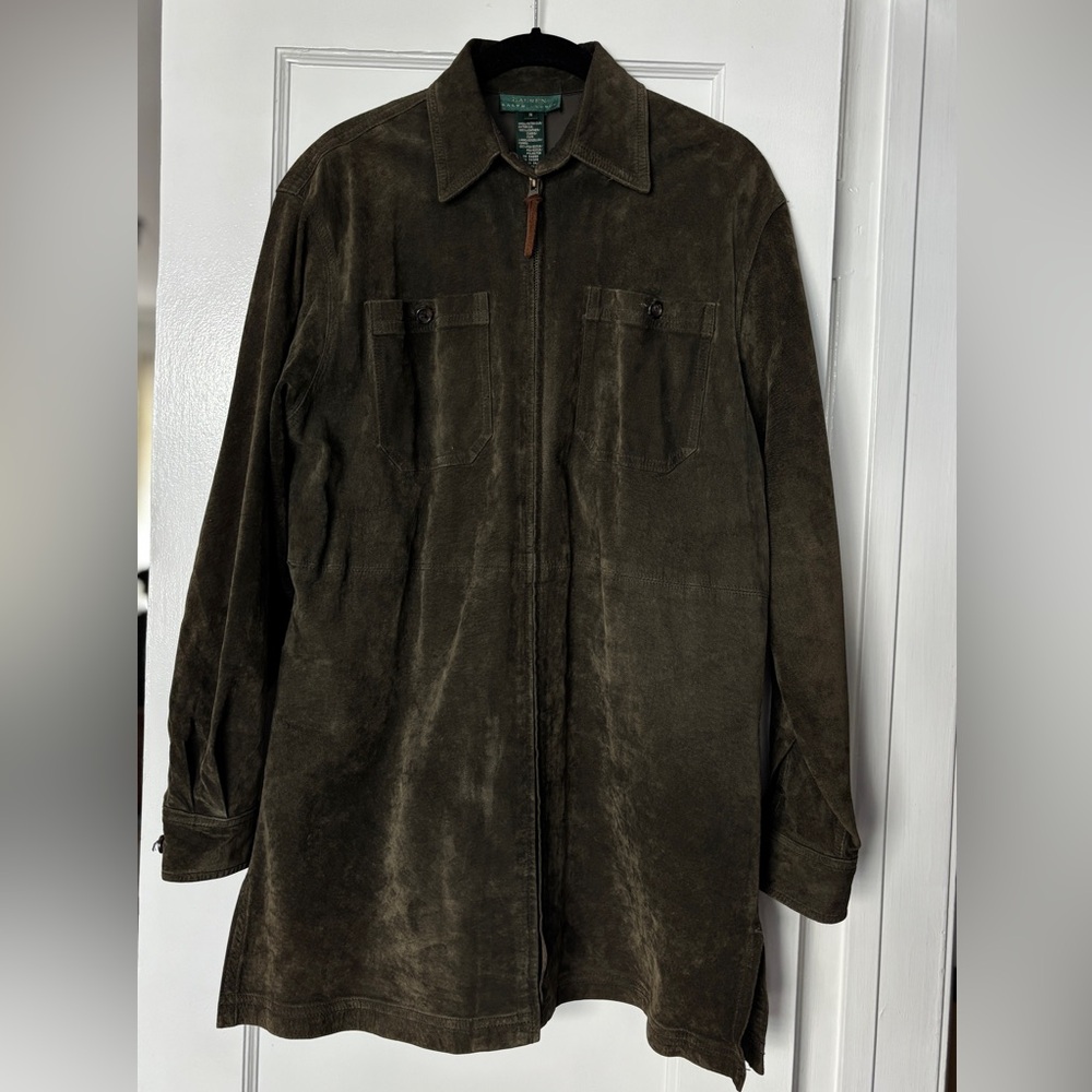 Ralph Lauren Suede Dark Olive Jacket